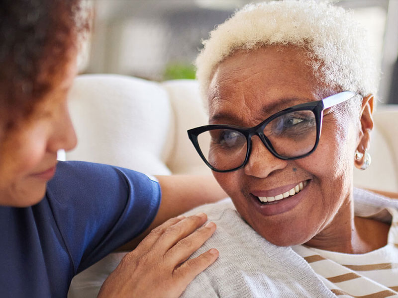 Caregiver with senior