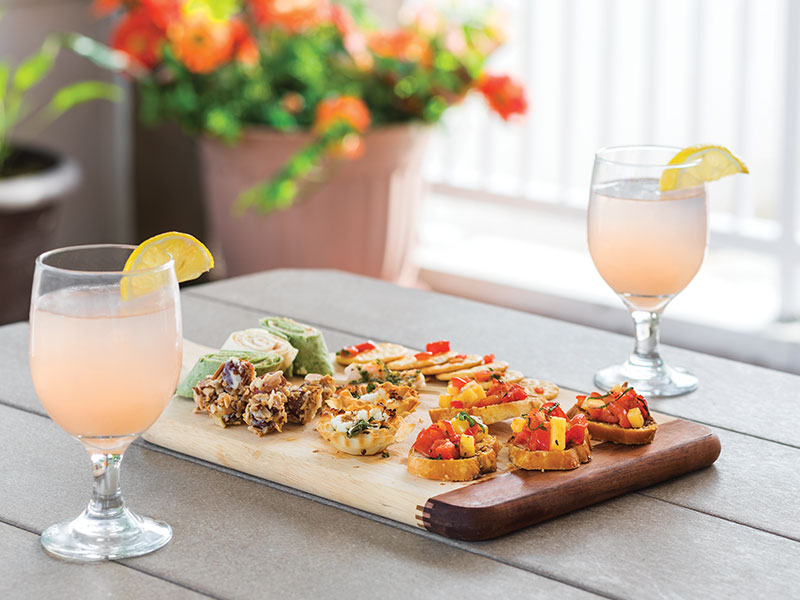 appetizers and drinks available during happy hour