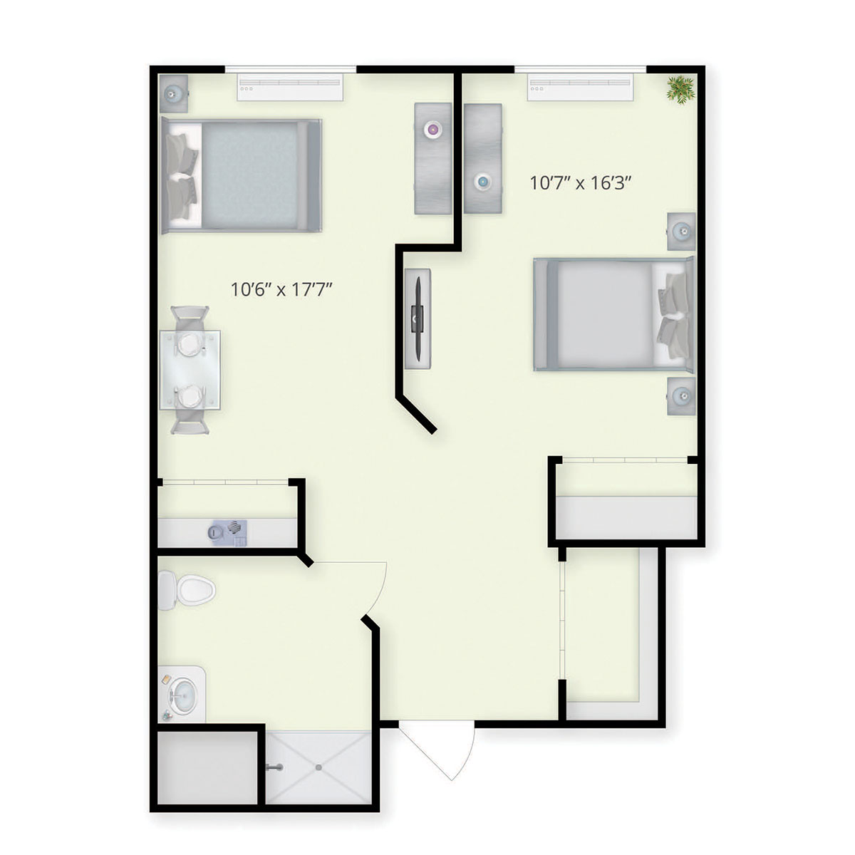 Black Cherry - B floor plan for memory care