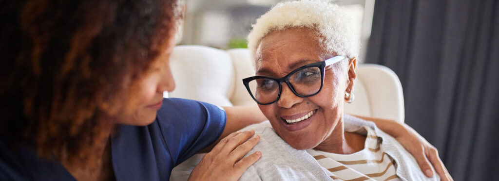 Caregiver with senior