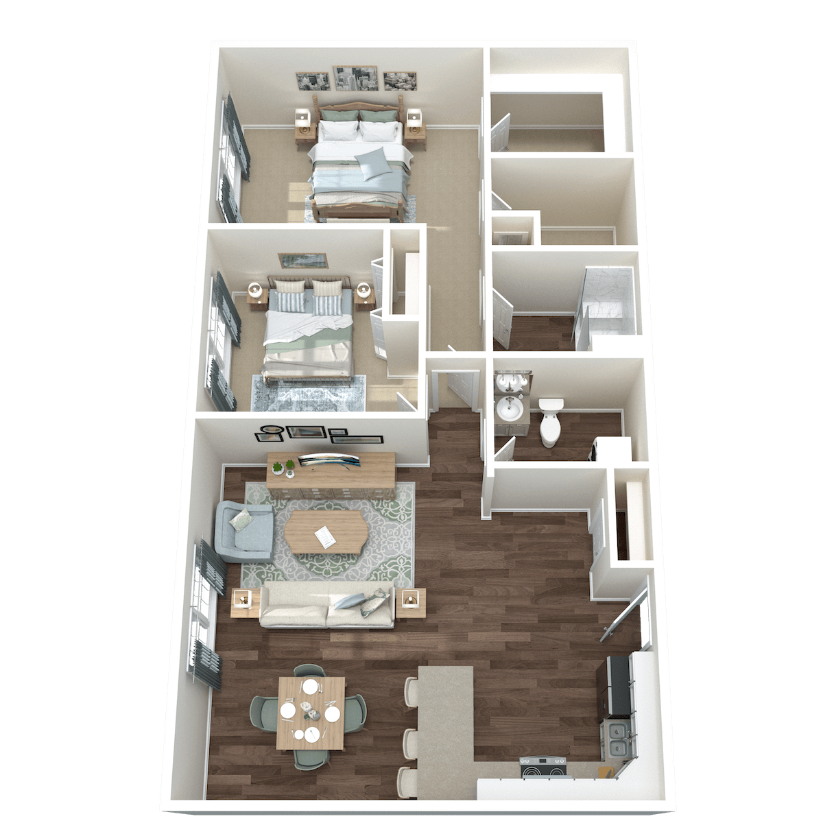 Independent Living floor plan Elm 3D model