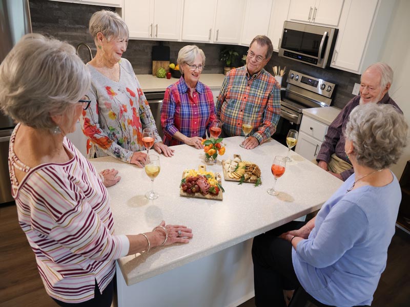Social Gathering in a Residential Kitchen