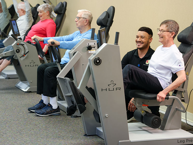 group of seniors during a fitness activity