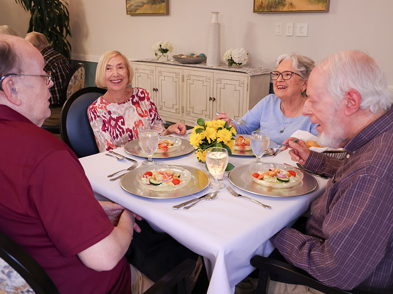 friends talking during a nice dinner