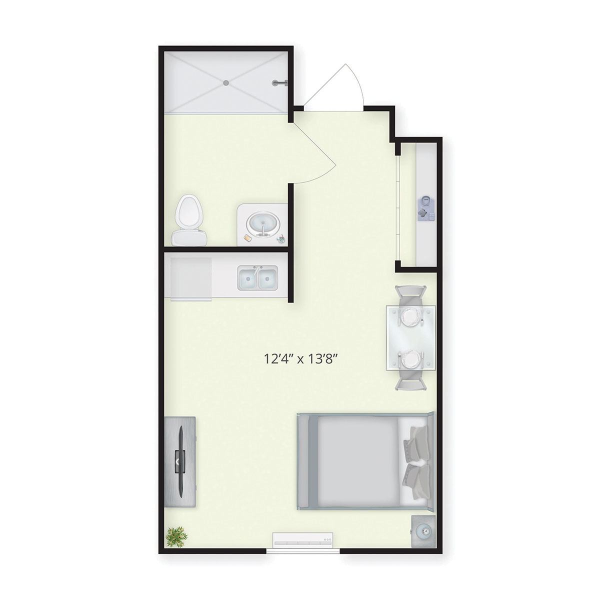 Hickory floor plan for assisted living