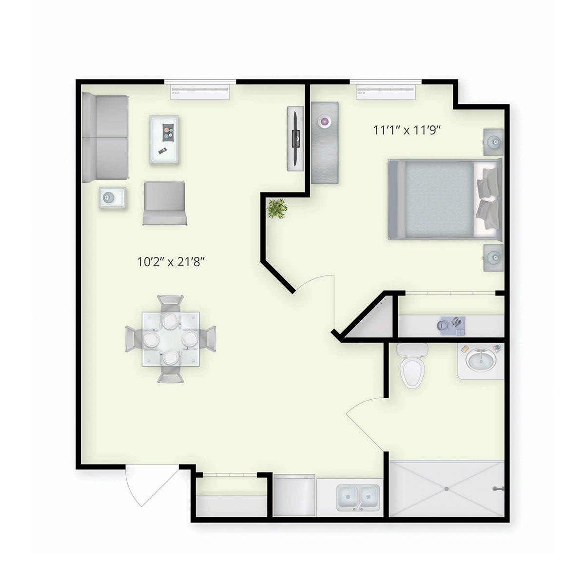 Sugar Maple - D floor plan for assisted living